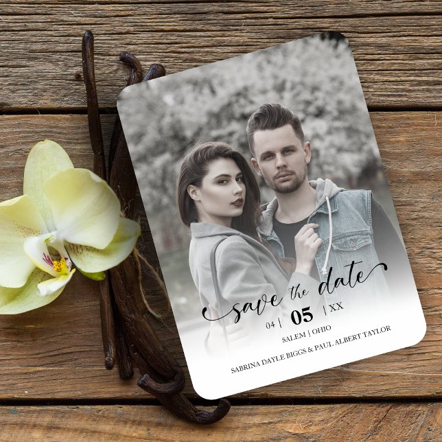 Íman Delicate Romantic Wedding Custom Photo Couple (Criador carregado)