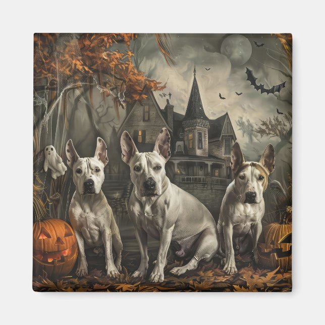 Íman Delícia Noturna de Halloween para Bull Terrier (Frente)