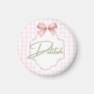 Íman Delilah Baby Nursery Gingham Personalizado