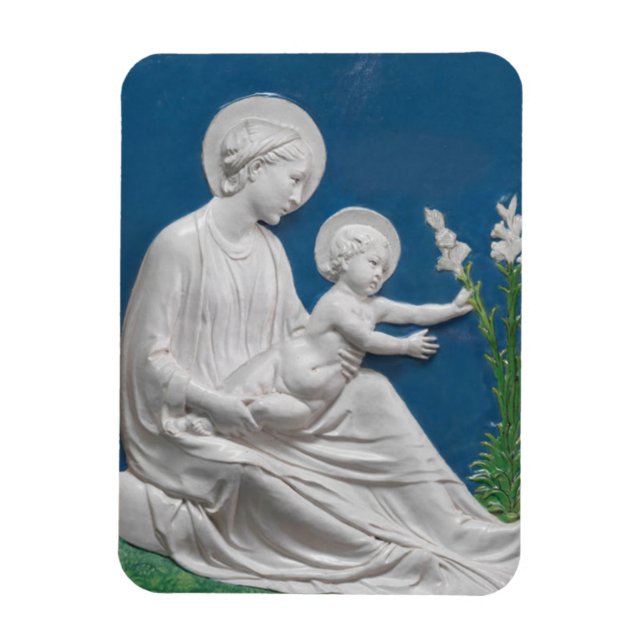 Íman Della Robbia Madonna e Child Blue Lily (Vertical)