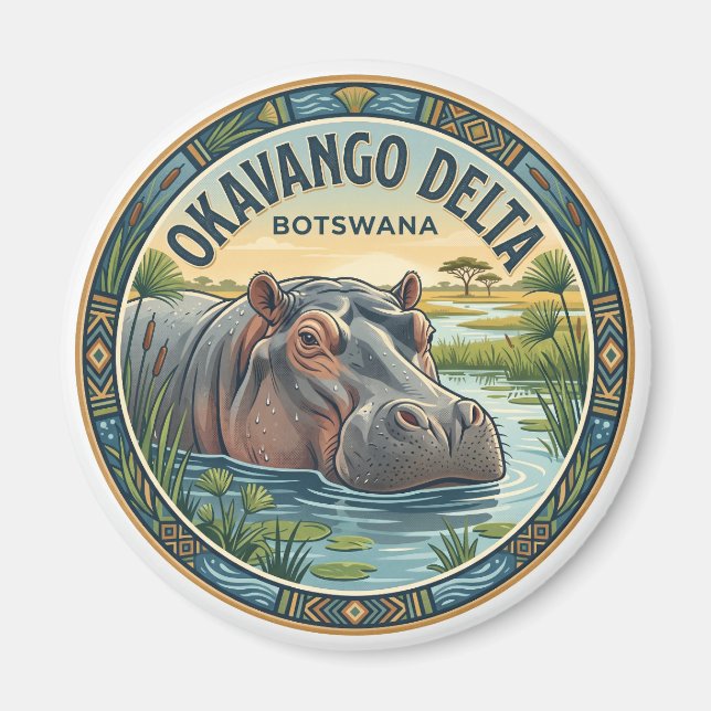 Íman Delta do Okavango Maun Botsuana Presente de Viagem (Frente)