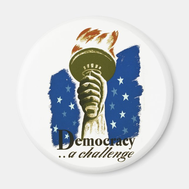 Íman Democracia. Um desafio - poster de WPA - (Frente)