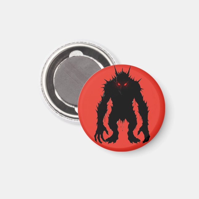 Íman Demônio das Sombras Monstro Olhos Vermelhos Terror (Front/Back)