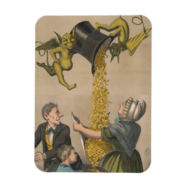 Íman Demônios enterrando moedas Douradas no avô feminin (Vertical)