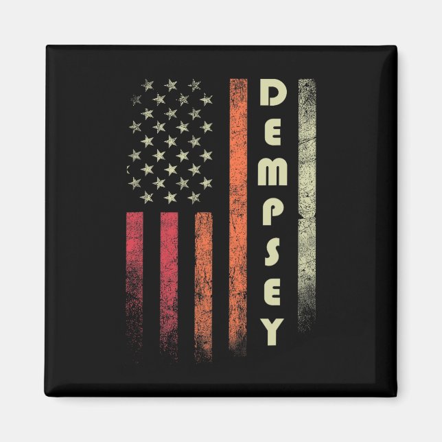 Íman Dempsey Surname Funny Retro Vintage Birthday Ameri (Frente)