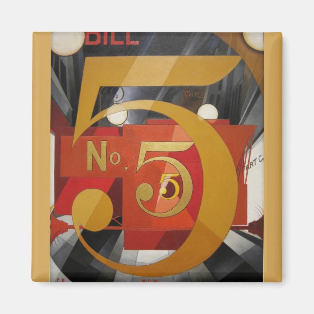 Íman Demuth de Cubist de Arte Moderna Figura 5 em Doura (Frente)