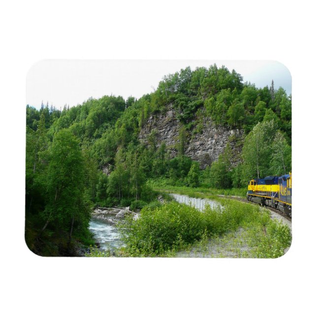 Íman Denali Express Trem de Férias Fotografia no Alasca (Horizontal)