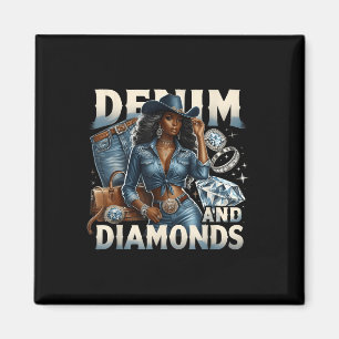 Íman Denim E Diamantes Africanos Melanina Swag Cowgirl 