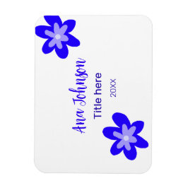 Íman Denominação do rabisco de flor azul título ano 20X