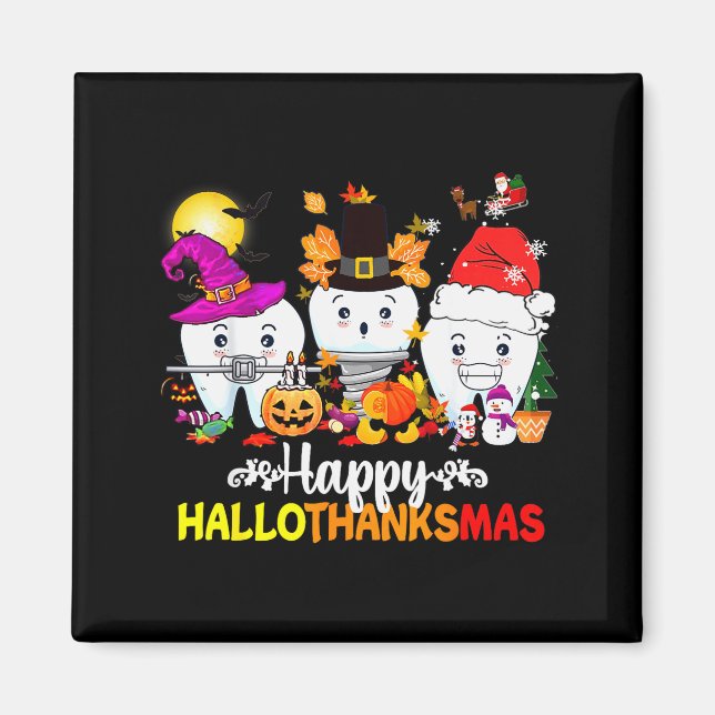 Íman Dental Halloween Thanksgiving Christmas Happy Hall (Frente)