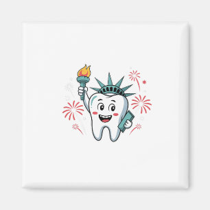 Íman Dental Squad 4 de julho Dentista Engraçado America