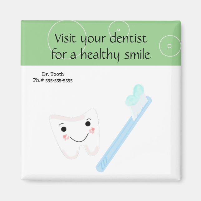 Íman Dente e Escova de Dentes com Dito Odontológico (Frente)