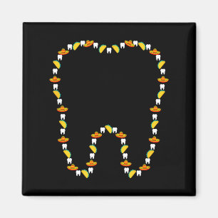 Íman Dente engraçado cinco de maio dentista chapéu dent