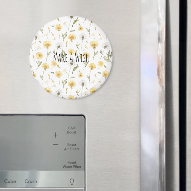 Íman Dentes-de-leão Amarelos e Brancos Faça um Desejo (In Situ (Fridge))