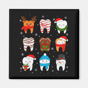 Íman Dentes de Natal Divertidos Dentista de Natal Esqua