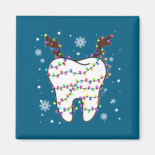 Íman Dentes de rena engraçados higiene dental árvore de