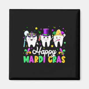 Íman Dentes Engraçados Feliz Mardi Gras Dentista Dental