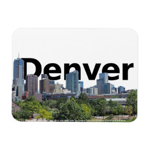 Íman Denver CO Skyline com Denver no céu