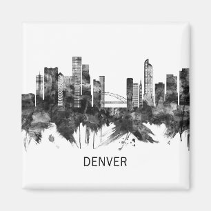 Íman Denver Colorado Skyline BW