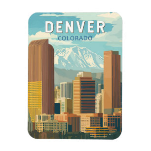Íman Denver Colorado Viagem Arte Vintage