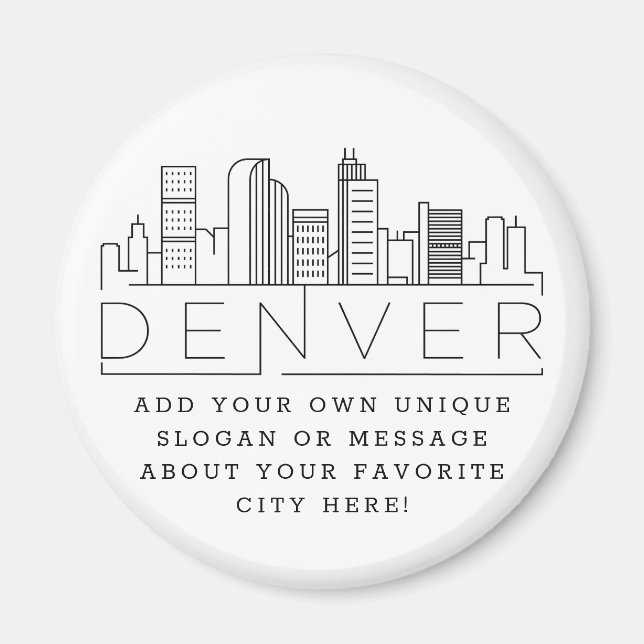 Íman Denver Themed | Mensagem de Cidade Personalizada o (Frente)