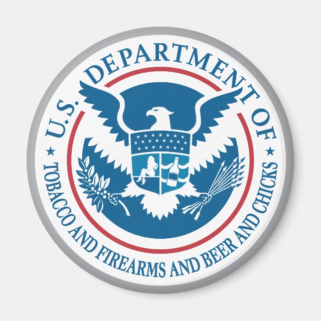 Íman Departamento Americano do Cigarro e Armas de Fogo  (Frente)