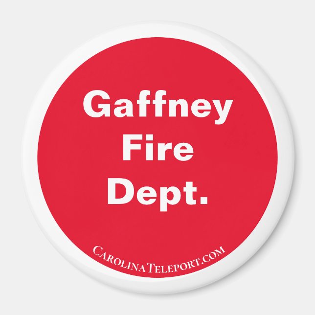 Íman Departamento de Incêndio de Gaffney Vermelho/Branc (Frente)