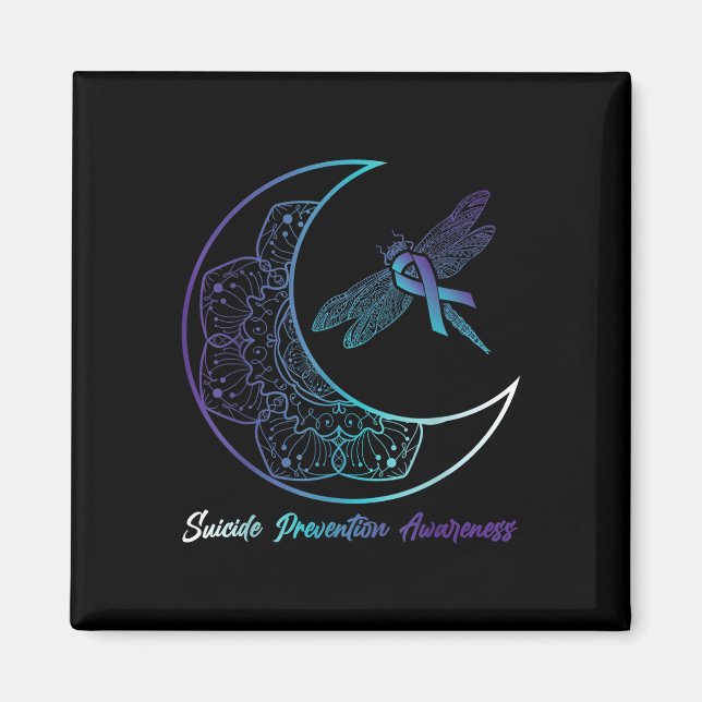Íman Depressão Suicida Prevenção de Dragonfly Lua (Frente)