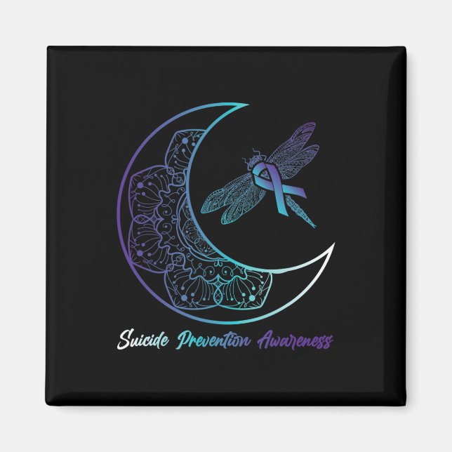 Íman Depressão Suicida Prevenção de Dragonfly Lua (Frente)