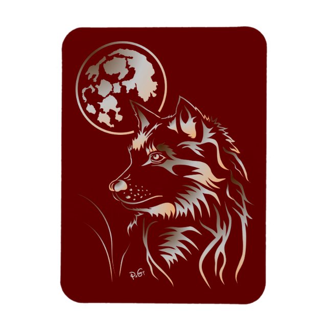Íman Der träumende junge Wolf Premium Flexi Magnet (Vertical)