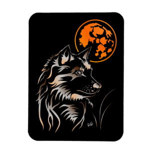 Íman Der träumende junge Wolf Premium Flexi Magnet