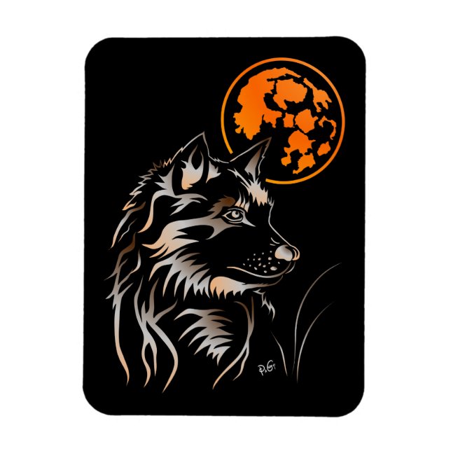 Íman Der träumende junge Wolf Premium Flexi Magnet (Vertical)