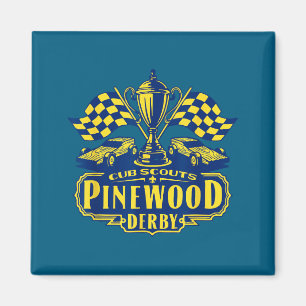 Íman derby de madeira pinewood escoteiros bandeira xadr