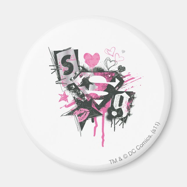 Íman Derramares de Supergirl e Colagem de Scribbles (Frente)