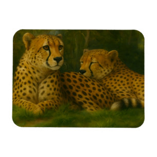 Íman Descanso de Cheetah Duo em Floresta
