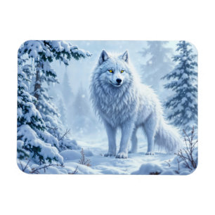 Íman Descida de olhos de neon amarelo-lobo-da-neve