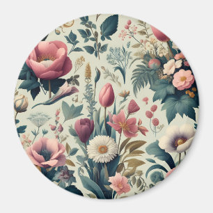 Íman Descubra o Deslumbrante Padrão Botânico Floral de