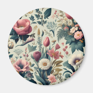Íman Descubra o Padrão Botânico Floral de Primavera Inc