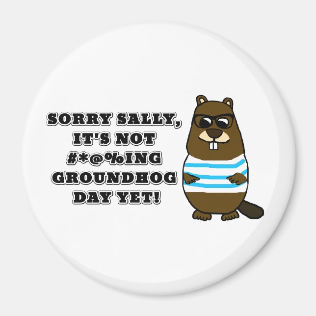 Íman Desculpe Sally, ainda não é #*@%ing Groundhog Day (Frente)