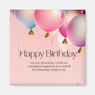 Íman Desejos de Aniversário Rosa