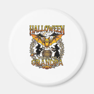 Íman Desejos de Halloween Vô Morcego Caldeirão de Bruxa