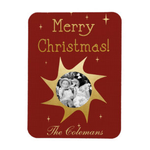 Íman Desejos de Natal brilhantes - ímã fotográfico