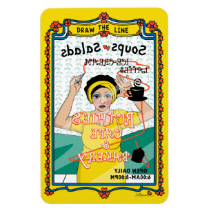 Íman Desenhar o Magnet do Refrigerador Line_B_4x6