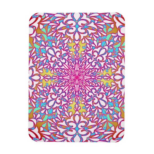 Íman Desenho Abstrato de Caleidoscópio Geométrico (Vertical)