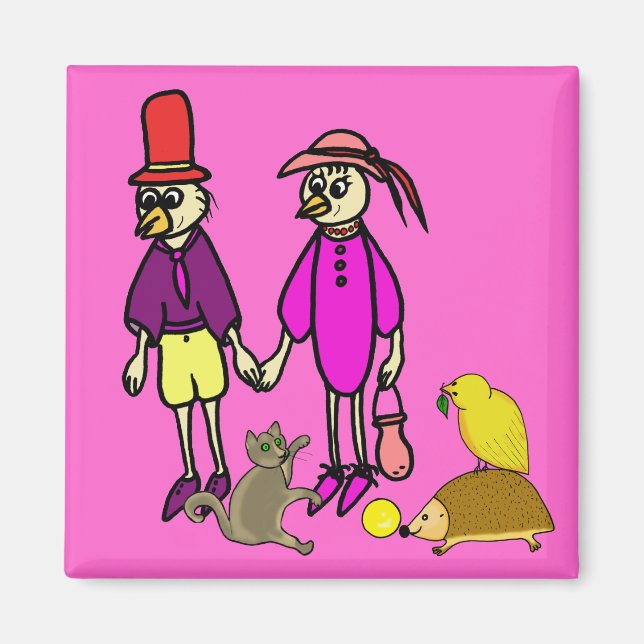 Íman desenho animado de aves do ímã (Frente)