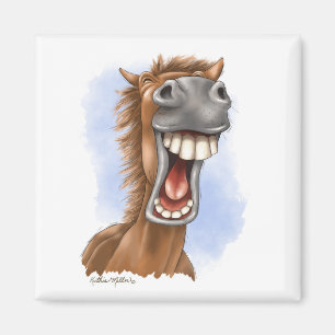 Íman Desenho Animado de Cavalo Rindo Hilarante