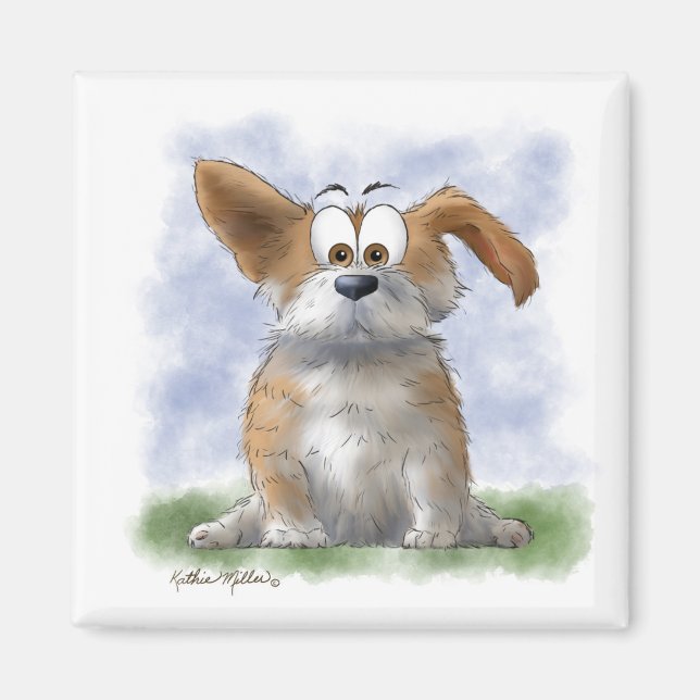 Íman Desenho Animado de Corgi Fofo (Frente)