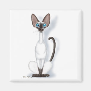 Íman  Desenho animado de gato siamês alto e excêntrico