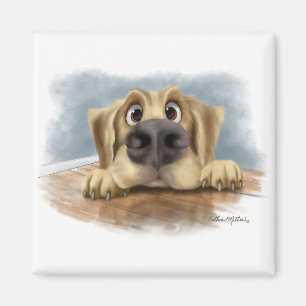 Íman Desenho animado de Golden Retriever Fofo
