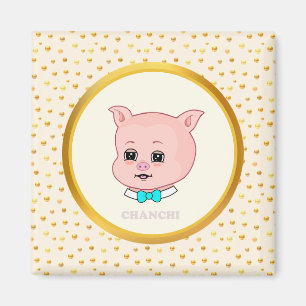 Íman Desenho Animado de Porco Fofo